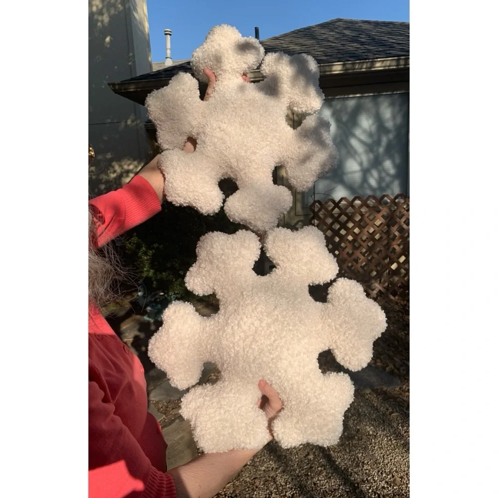 Two Sherpa Snowflake Pillows!